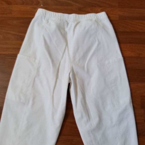 Eileen Fisher White Organic Cotton Hemp Crop Pants Cargo Size S EUC - Picture 7 of 11